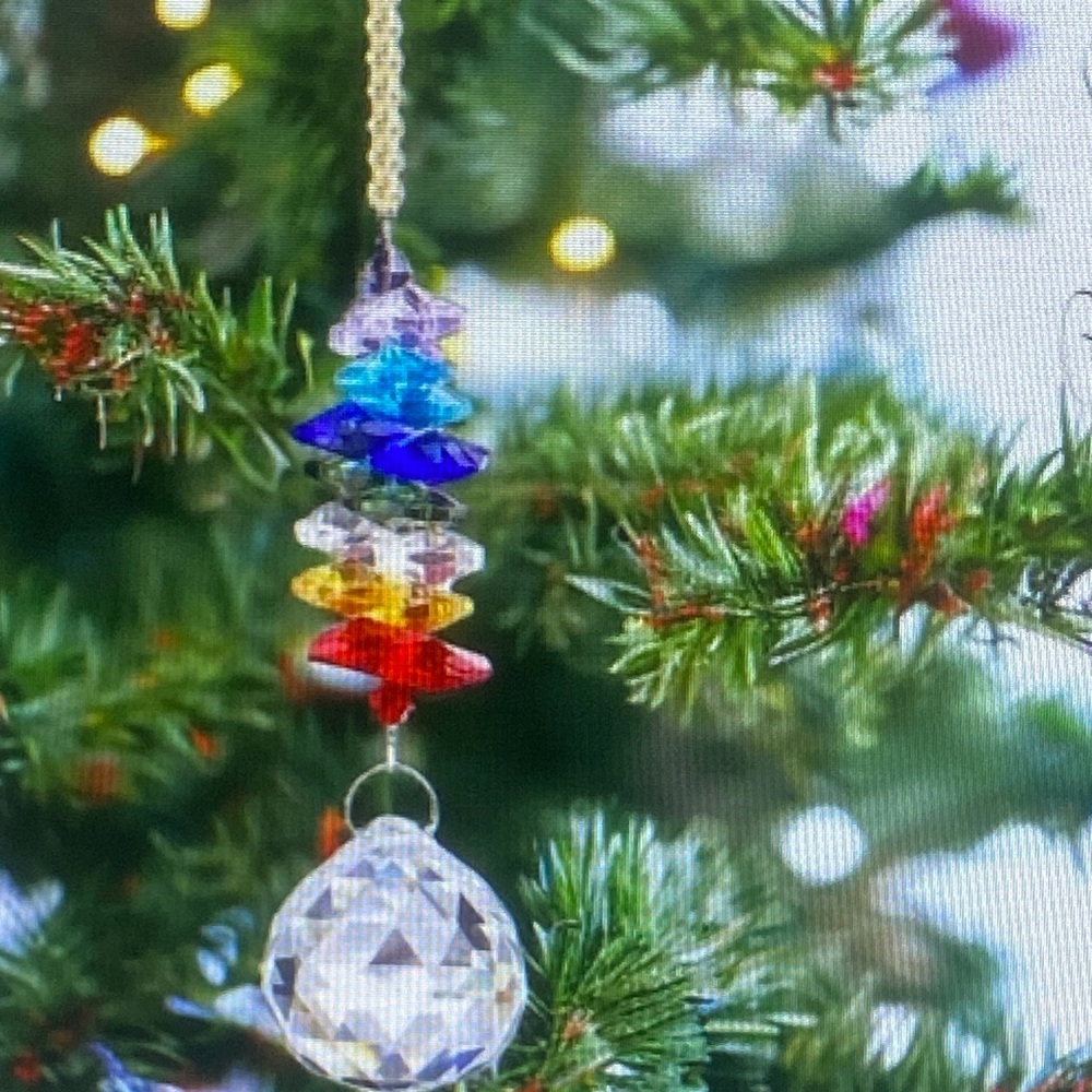 Chakra Crystal Ornament, Wall Decor, Sun Catcher, Christmas Ornament, Rainbow